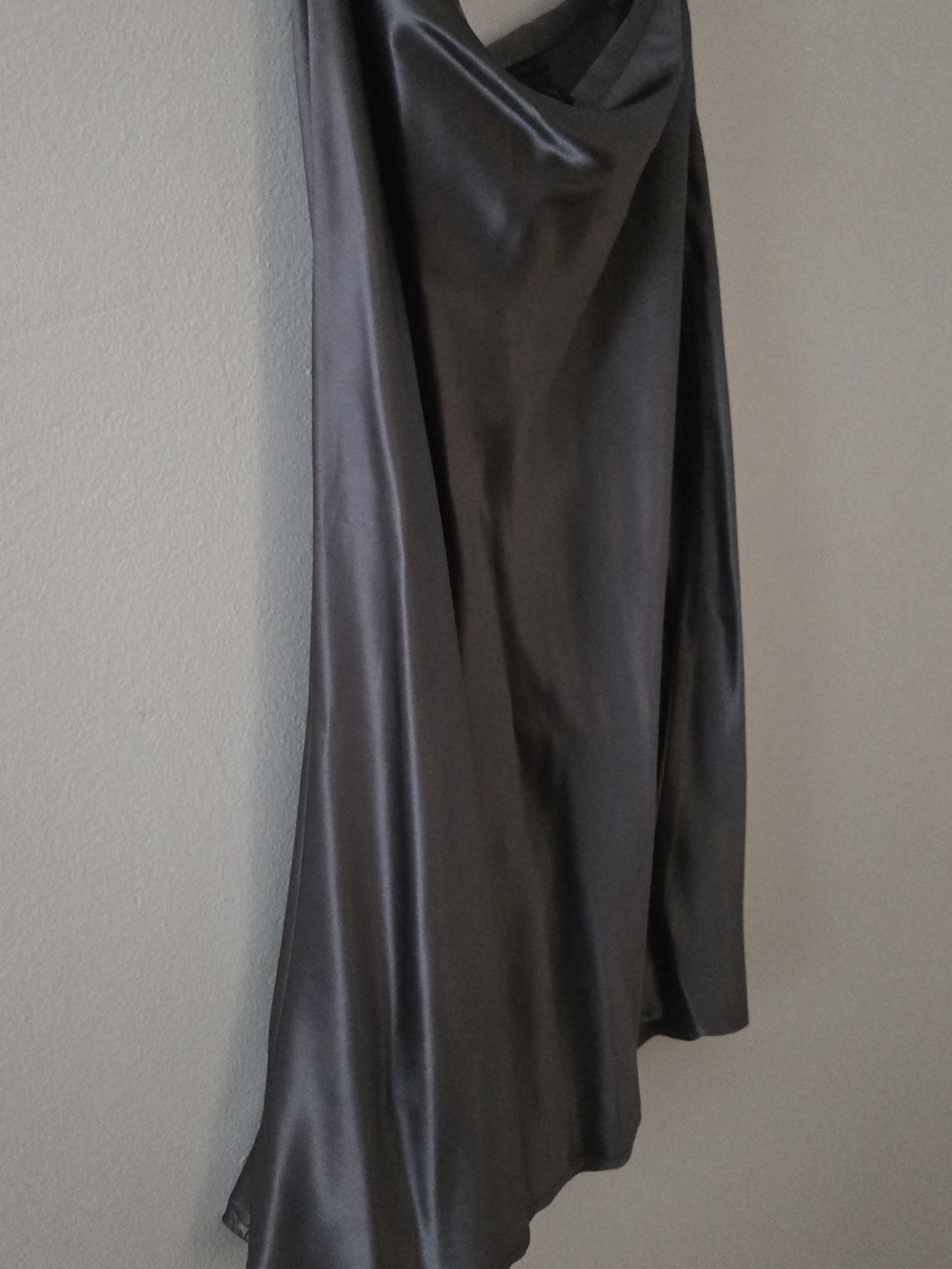 The Limited Charcoal Gray Satin Maxi Skirt